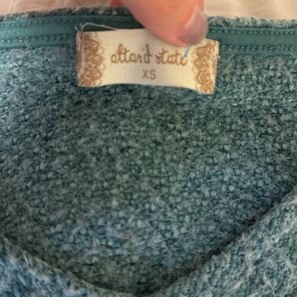 Altar’d State blue v-neck cropped long sleeve sweater size xs - Picture 3 of 4